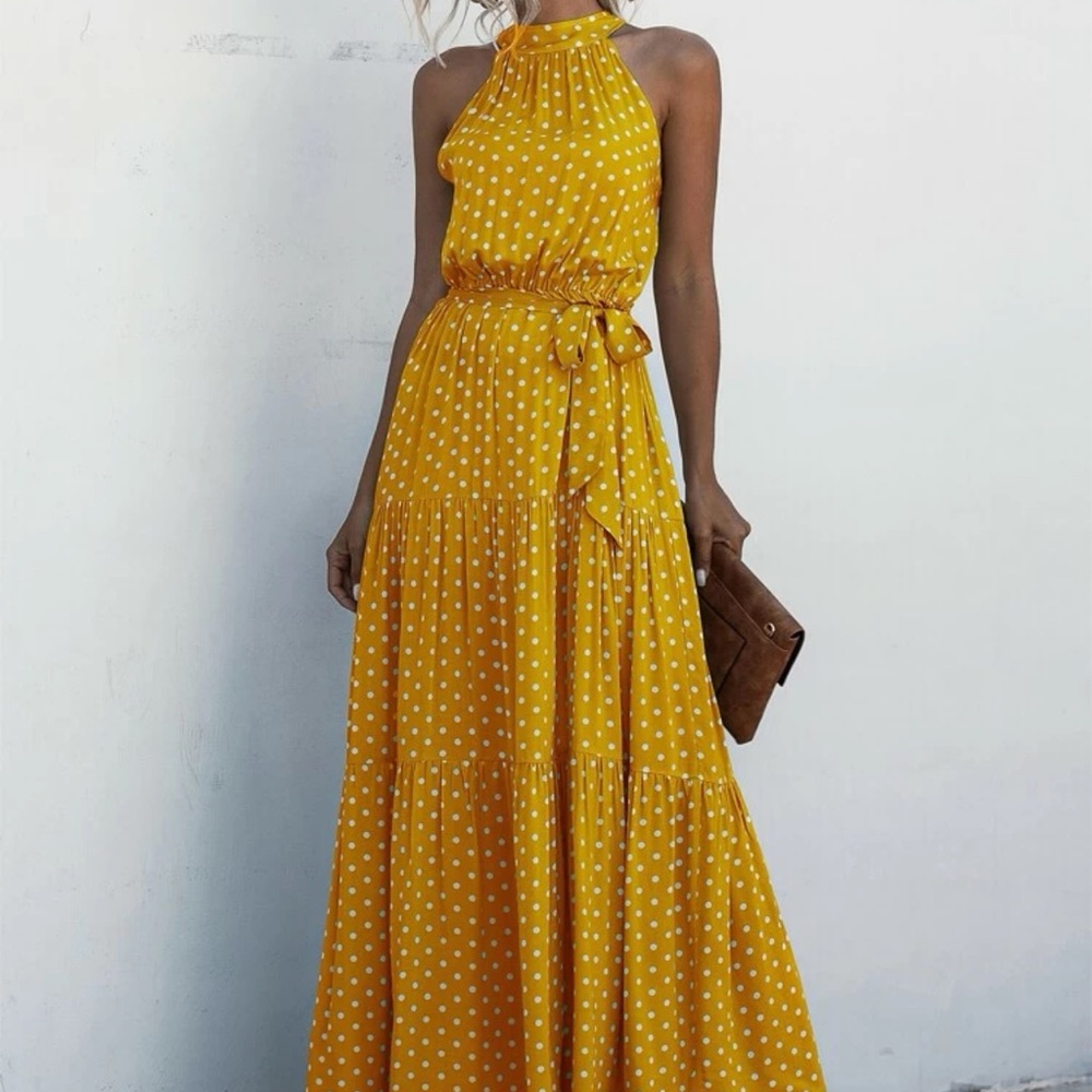 🆕Halter Polka Dot Maxi Dress